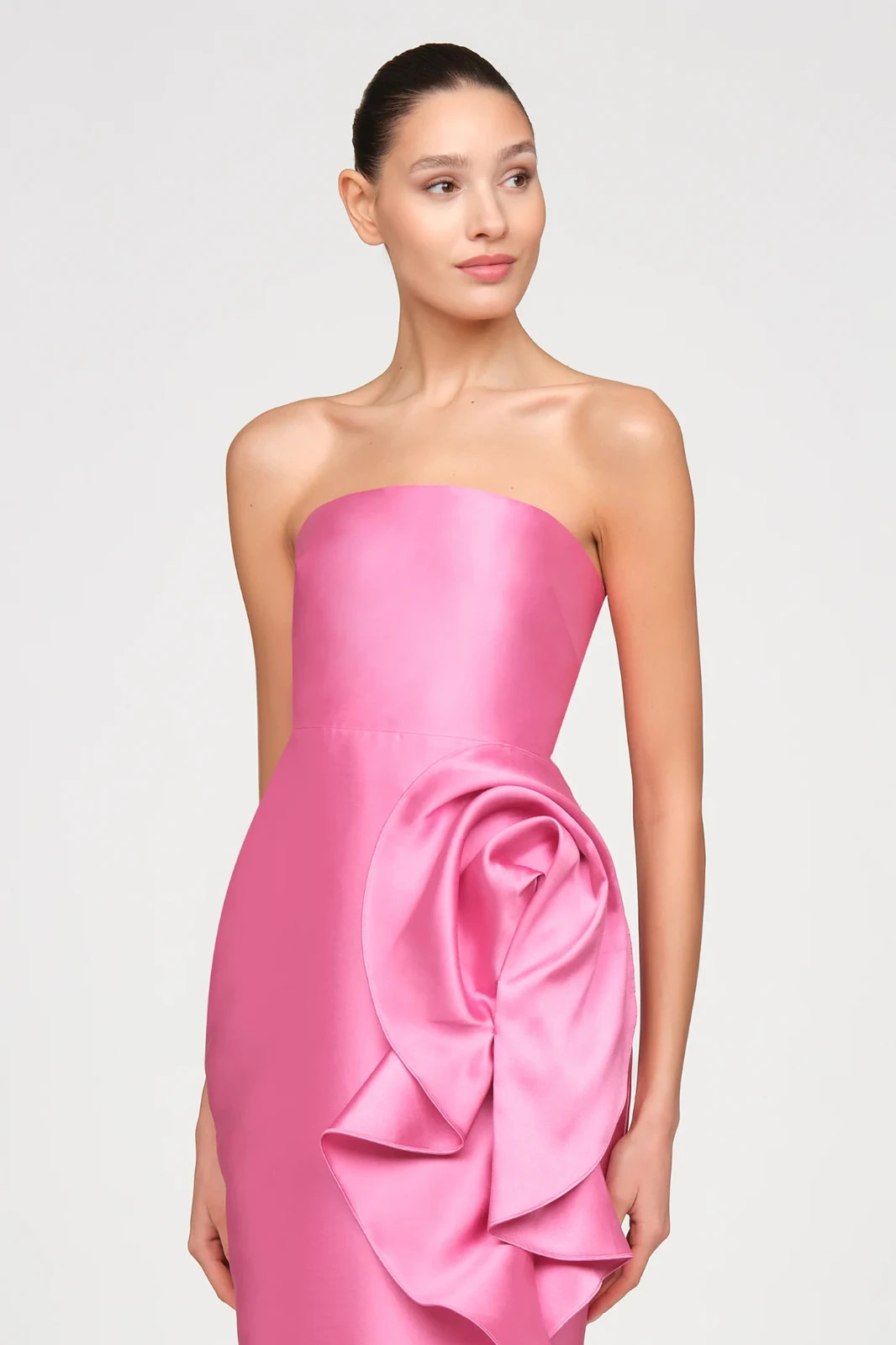 NWT Theia Marla Strapless Sculptural Drape Cocktail Dress Sunlit Pink Size 10