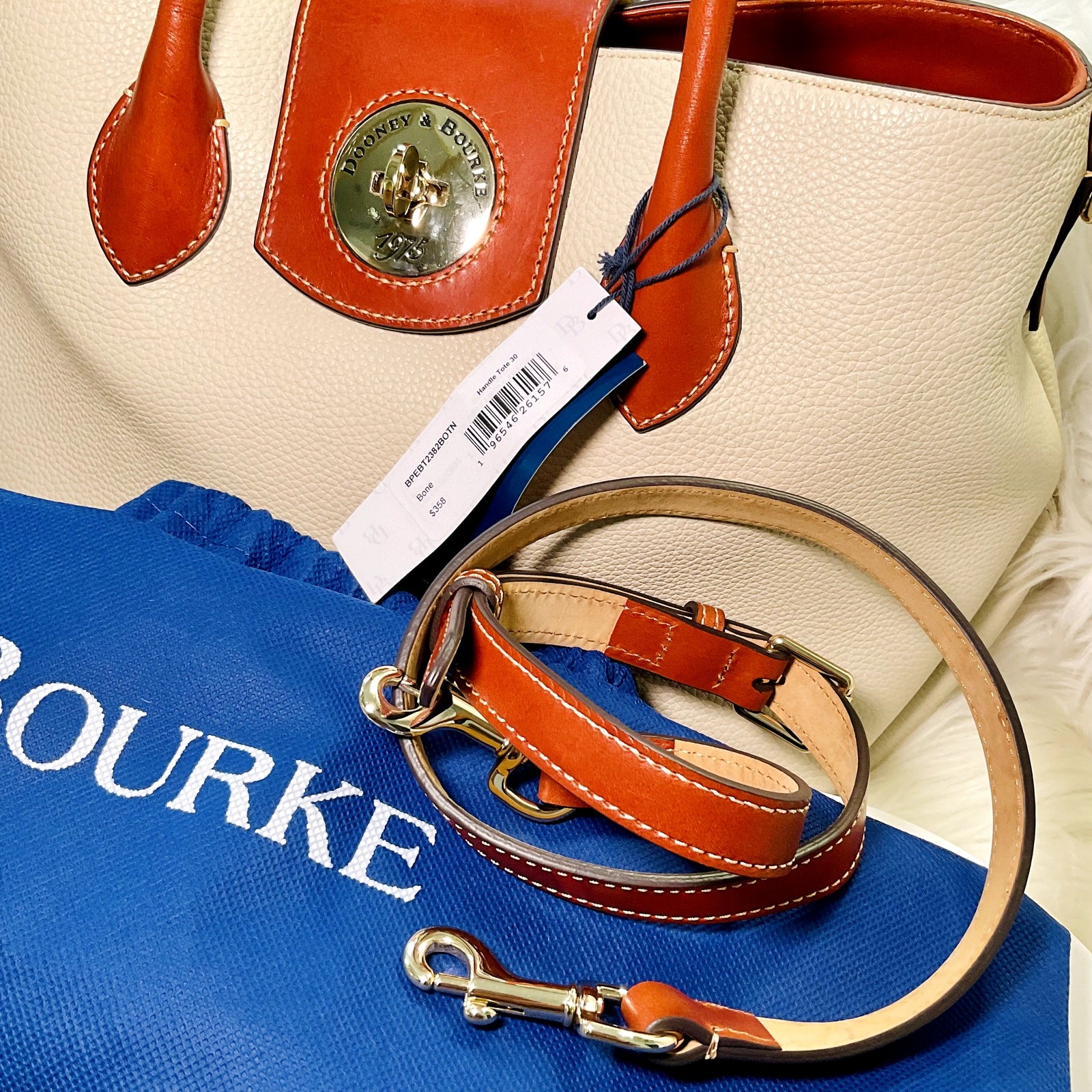 Gently Used $358 Dooney & Bourke Pebble Satchel Turnlock Tote 30