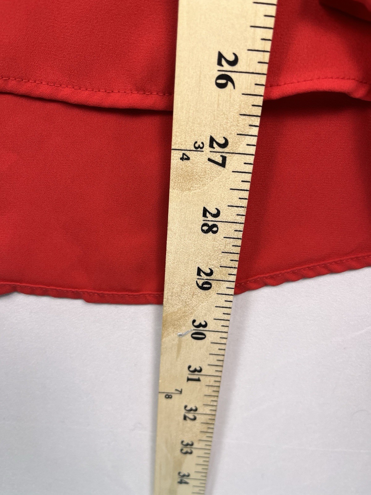 Pleione Size XL Blouse Red Short Sleeved Shirt V Neck Chiffon Top