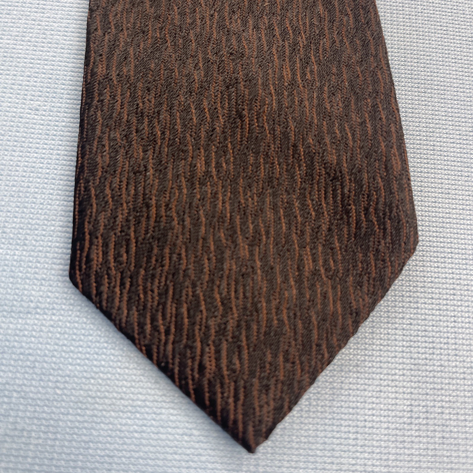 Vtg 50s 60s Tie Beau Brummel Atomic MCM Deco Medallion Brown Slim Necktie 2×53