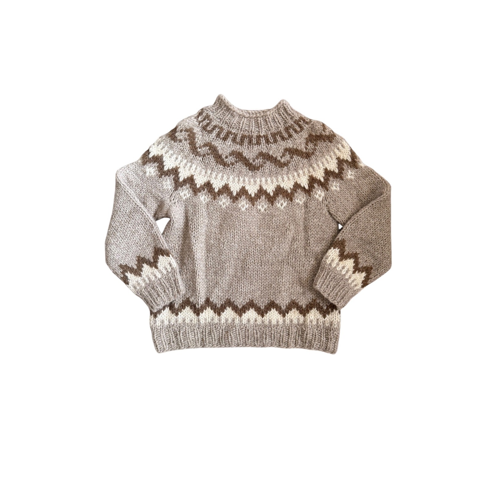 Icelook Vintage Handknit 100% Virgin Wool Icelandic Lopapeysa Sweater Small
