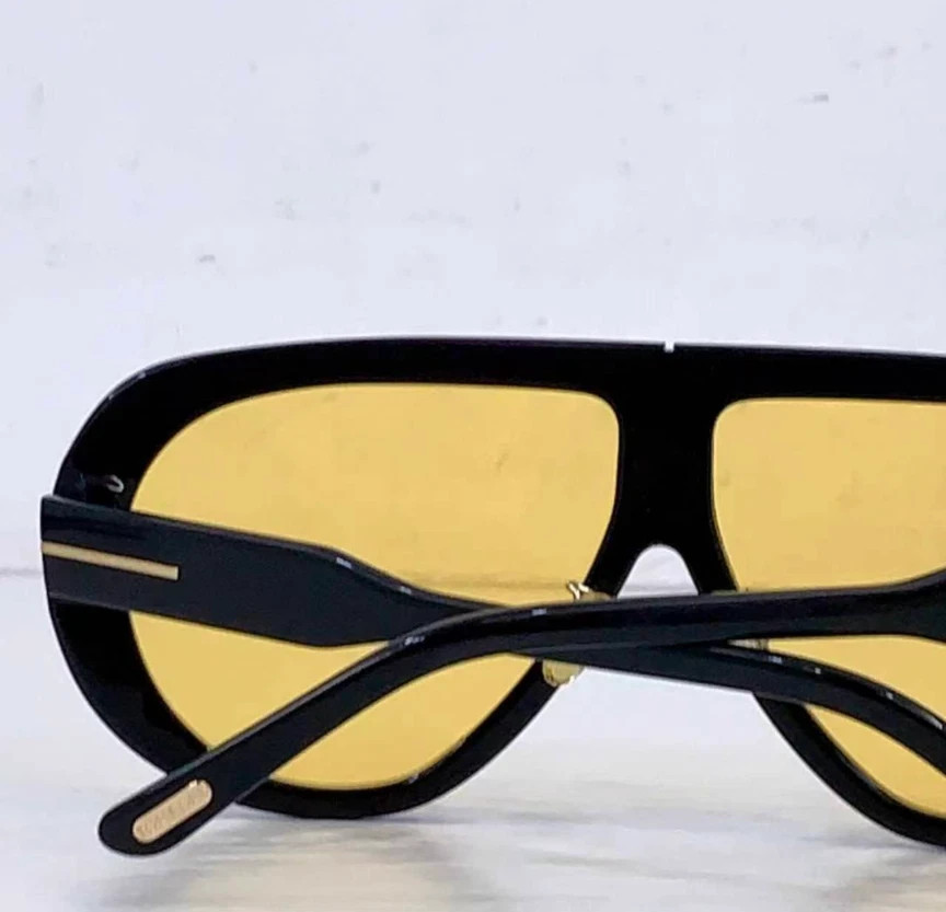 Tom Ford Troy Sunglasses FT0836 Black/Yellow 61-10-140mm With Case New