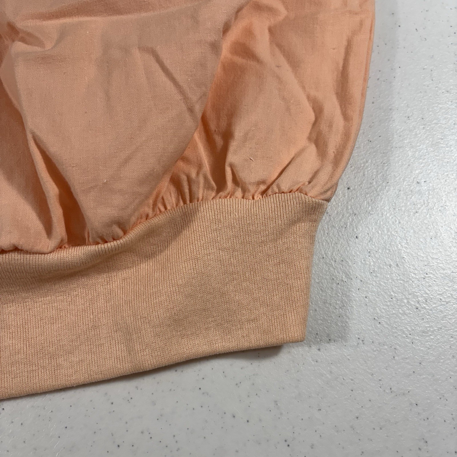 Vintage Quitman USA Peach Batwing Dolman Sleeve Sweatshirt L Made in USA 80s 90s