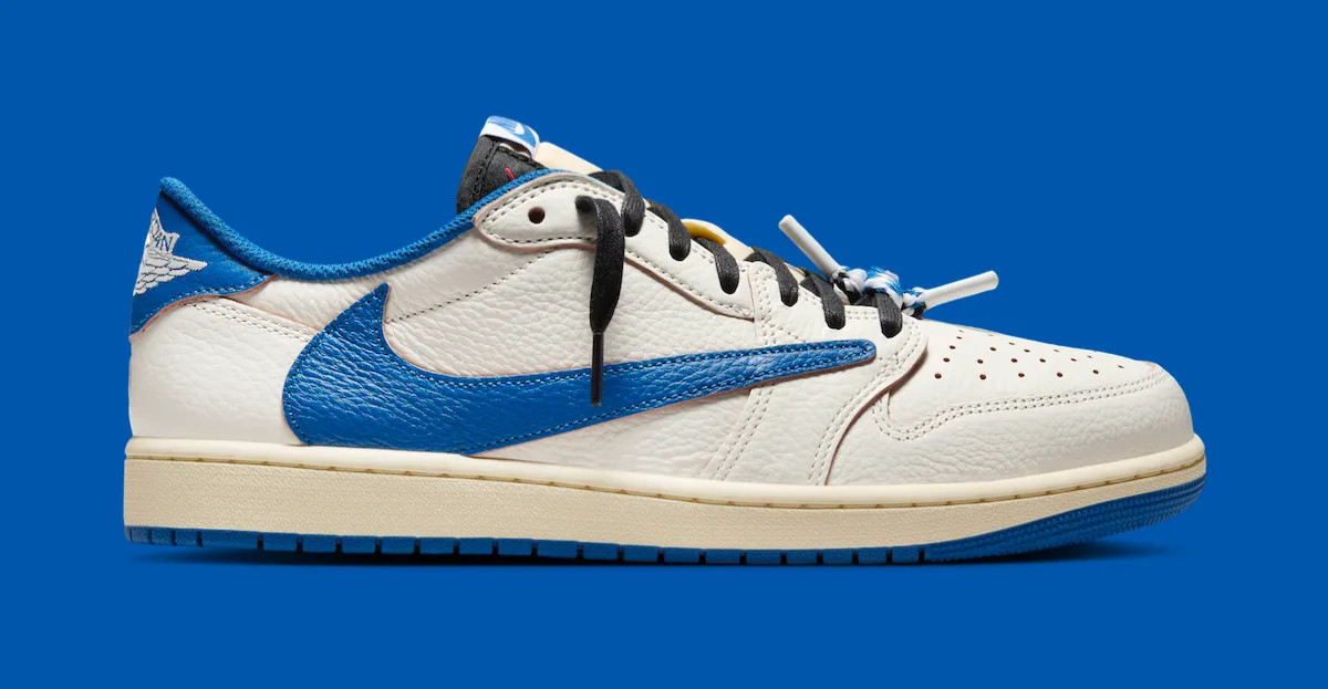 Jordan 1 Retro Low OG SP Fragment x Travis Scott Sail Military Blue Deadstock