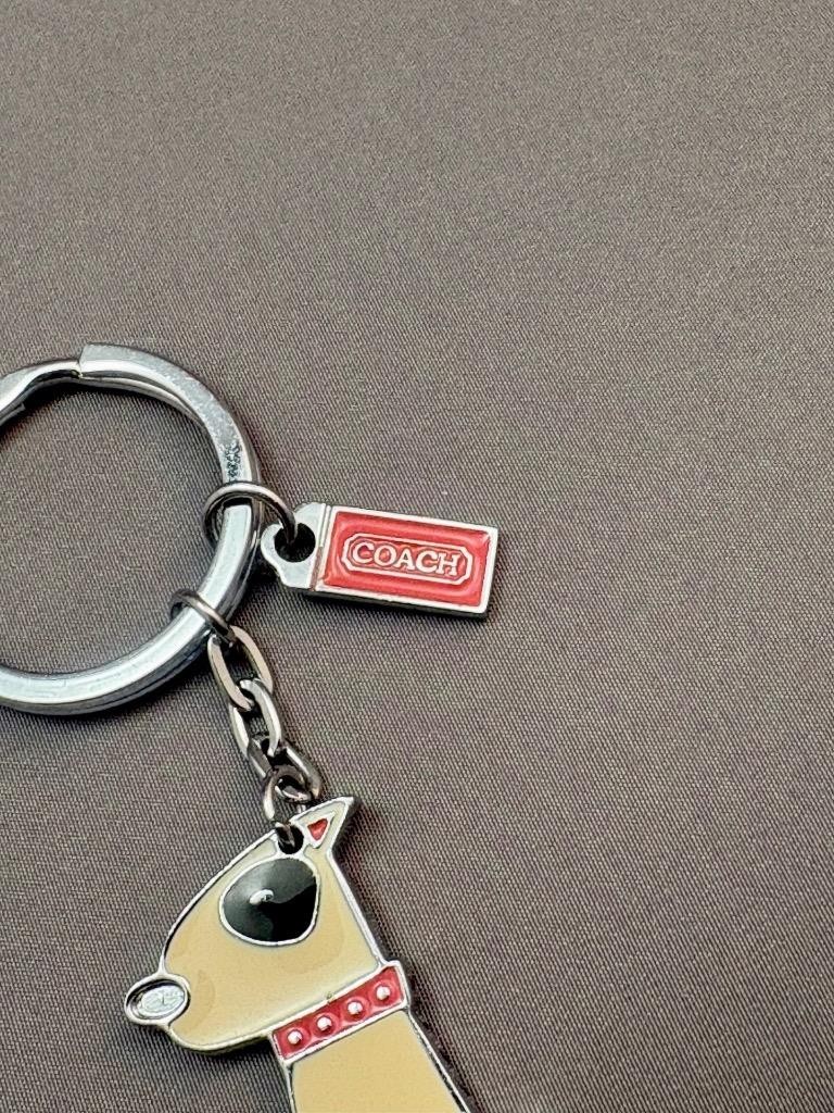 Coach White Dog Jack Russell Keychain Pendant Fob
