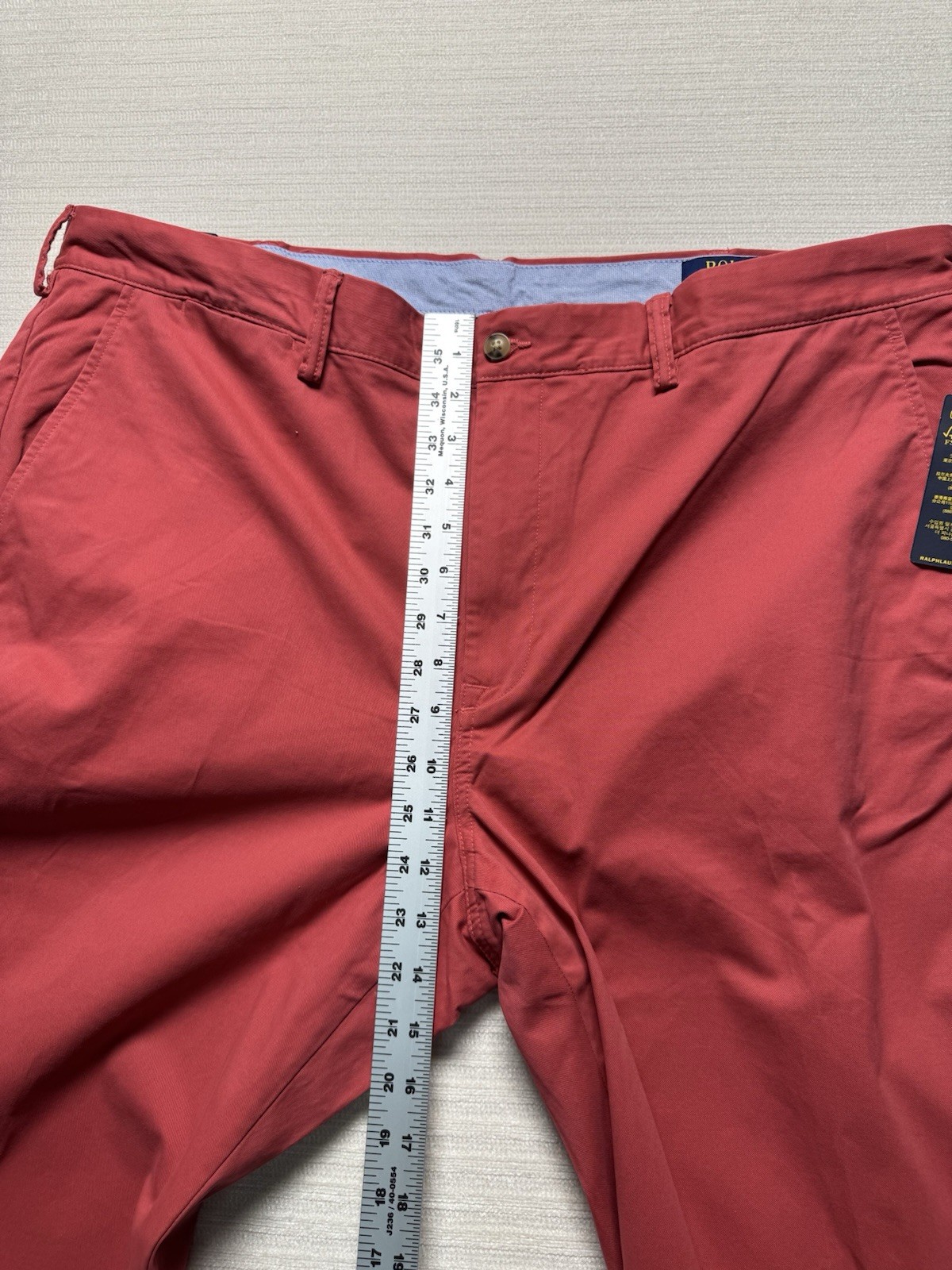 Polo Ralph Lauren Mens Stretch Straight Fit Chino Twill Pants Salmon/Red NWT