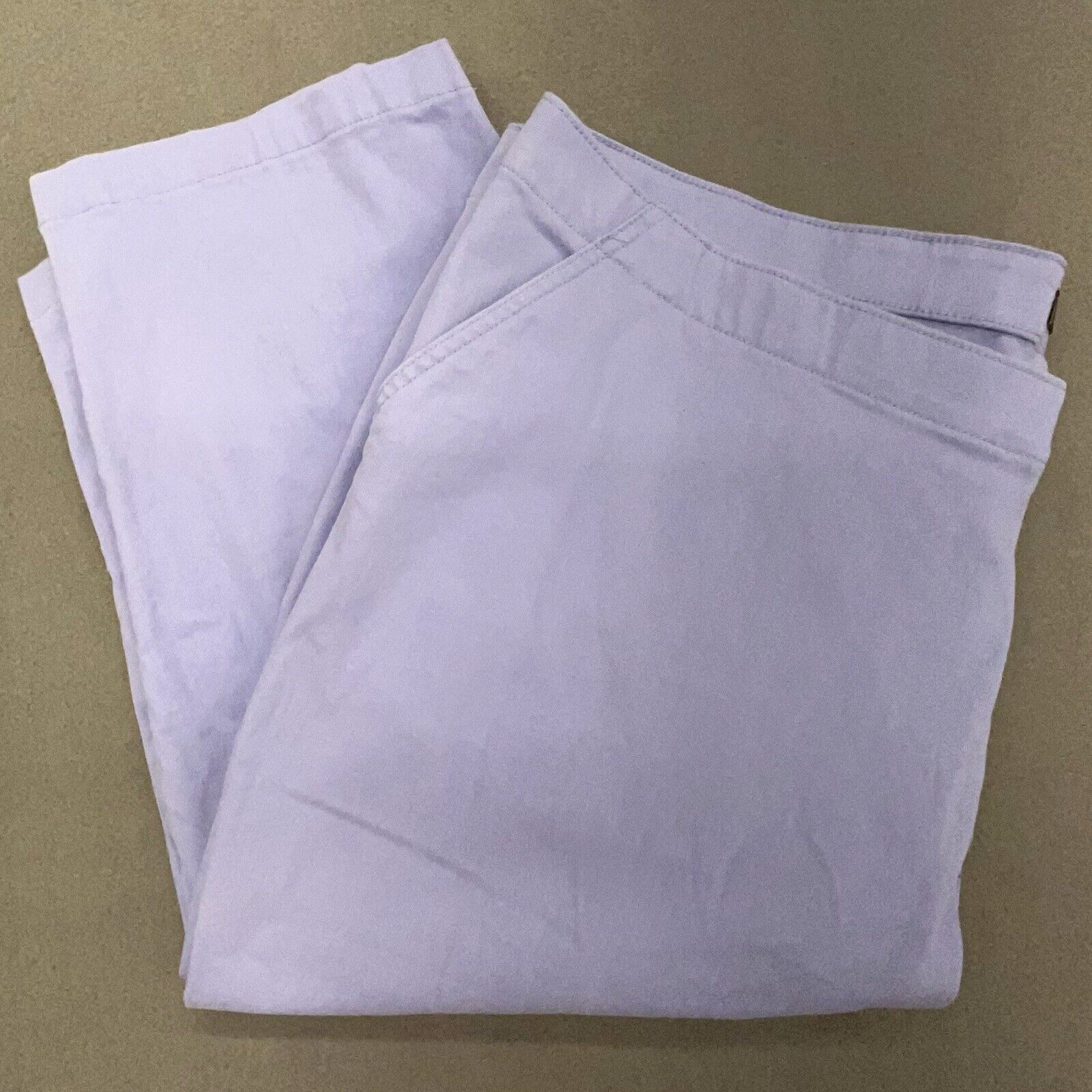 Capri Pants Women 24W Purple Lavender Pockets Cotton Stretch Comfort