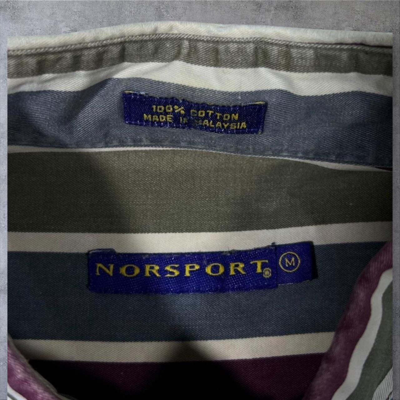 Vintage Norsport Multi Colour Striped Cotton Long Sleeve Button-Up Shirt Medium