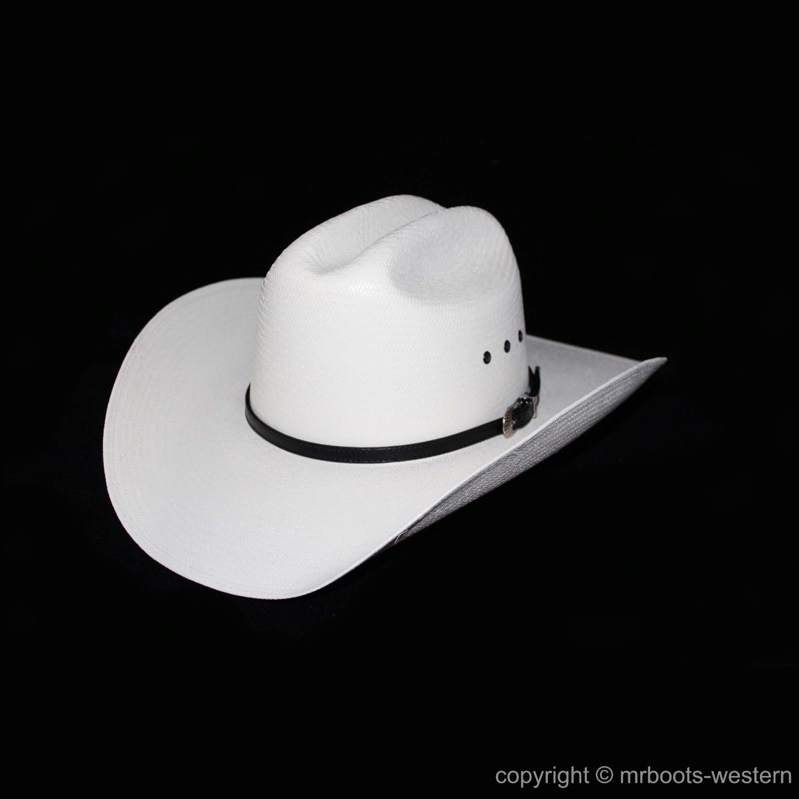 Two Western Leather Hat Band for Cowboy Hats Plain Black & Brown Leather
