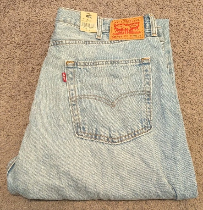 Levi’s 565 ’97 Loose Straight Fit Cotton Blue Denim Jeans A7221-0010 Men’s 40×30