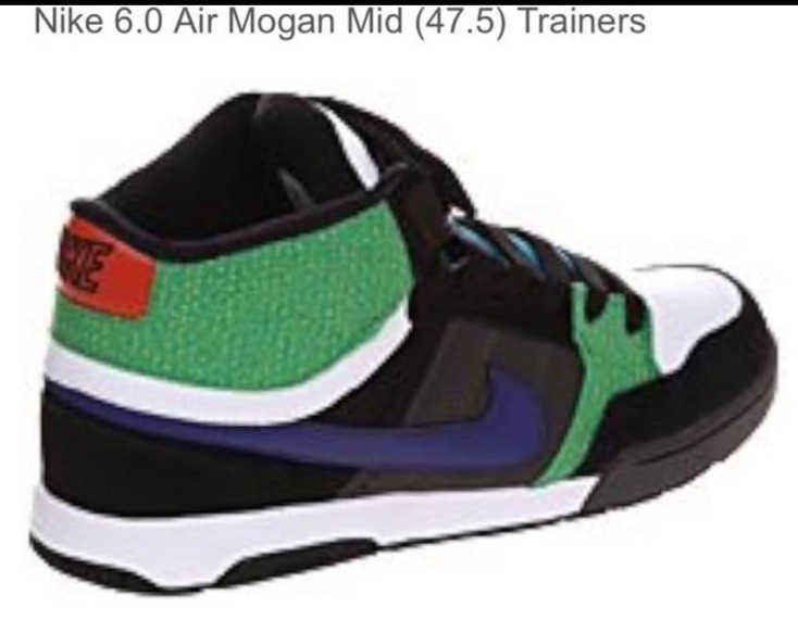 NIKE 6.0 Air Mogan Mid Black White Green Blue Sneaker Mid Top 318466-151