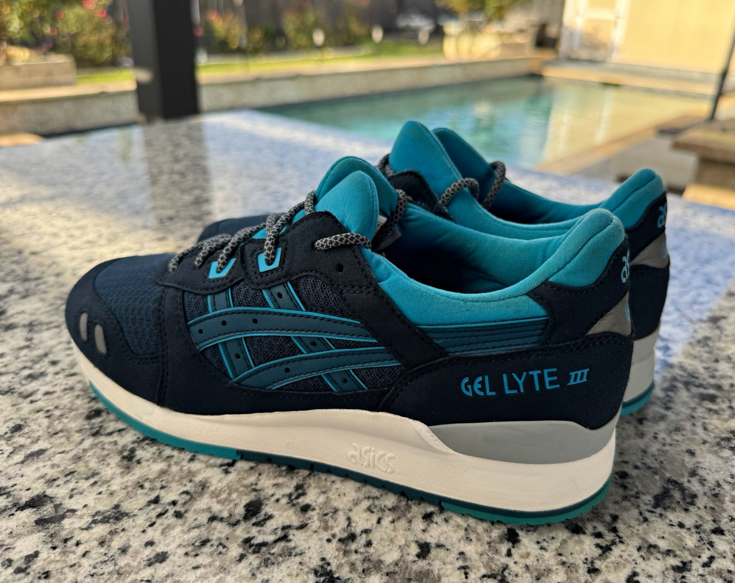 ASICS Gel Lyte III Men’s Athletic Sneaker Black Blue Gray White Lace-Up Low Top