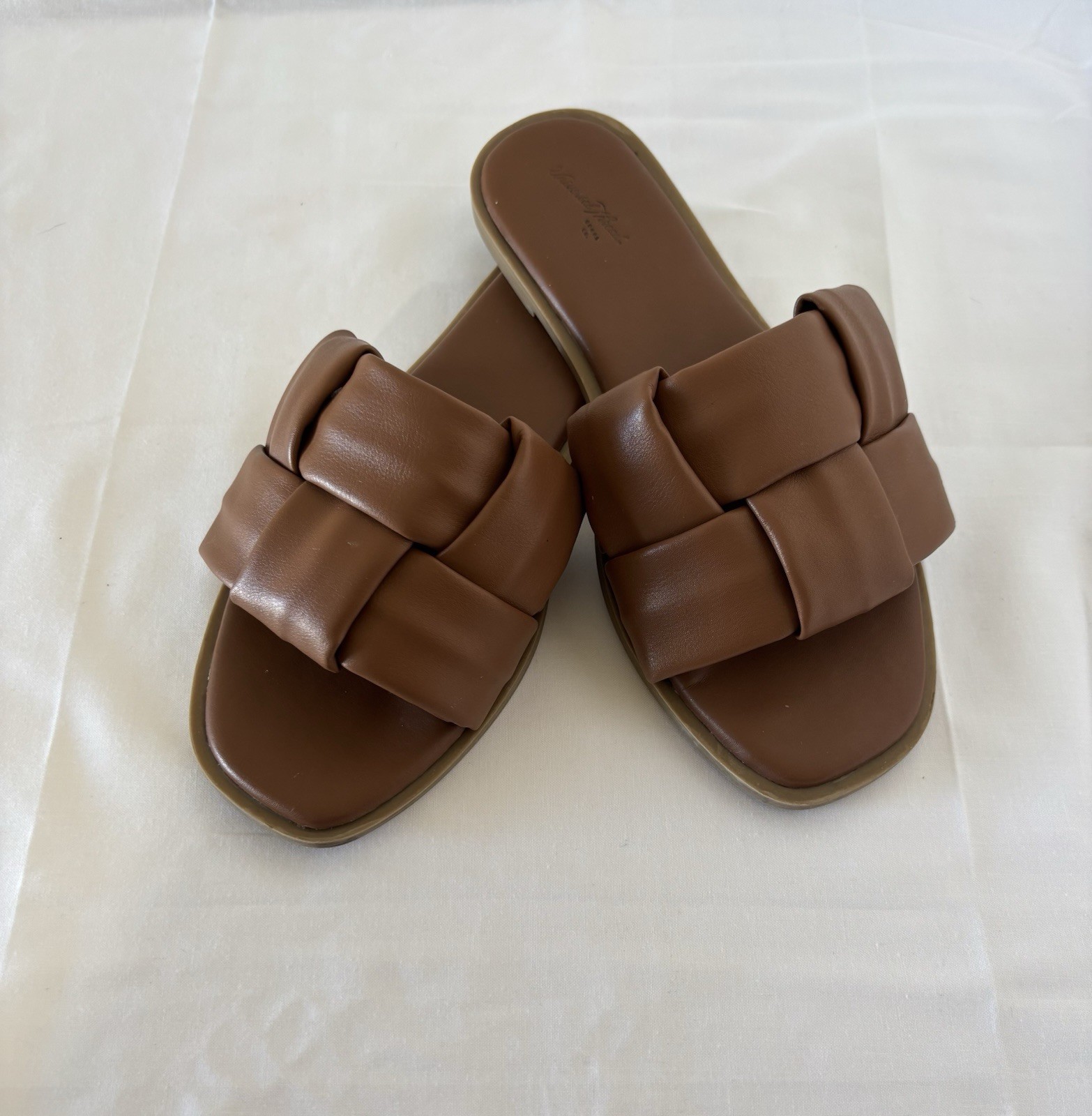 Woven/Braided Cognac Comfy Boho Slides/Sandles