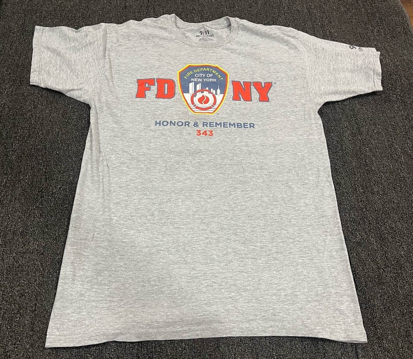 Y2K 9/11 Memorial FDNT T-Shirt Gray Size Large Gray Shirt