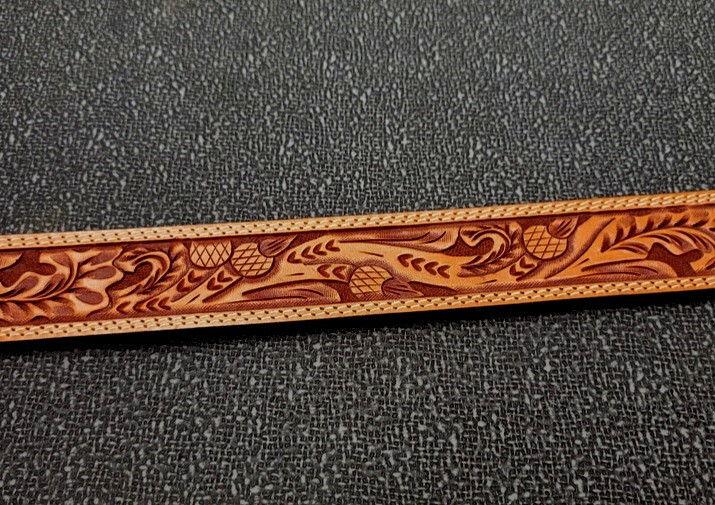 Roper Western Tooled Leather Belt -Brown -NEW -32-34-36-38-40″-Acorn-8606500