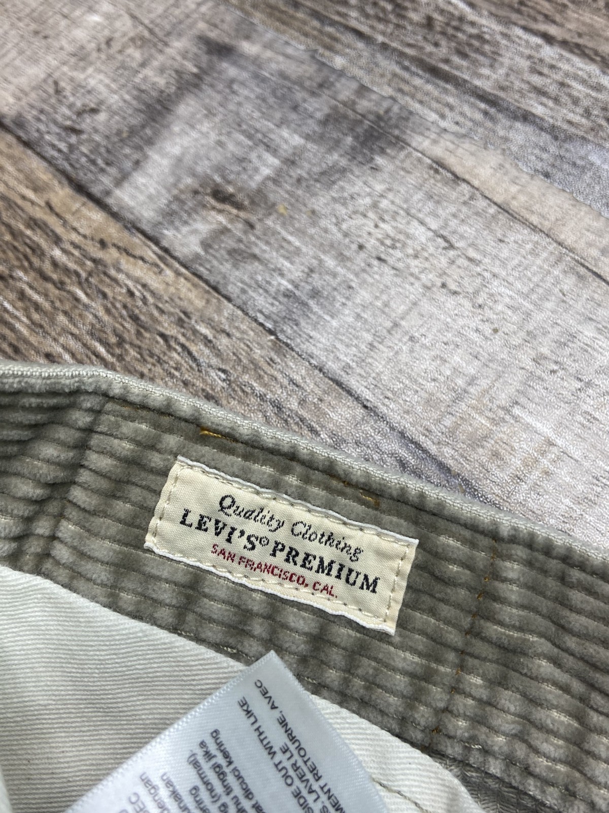 Levi’s Premium 578 Baggy Corduroy Pants Men’s Actual Sz 34×28 Tan Heavy Cotton