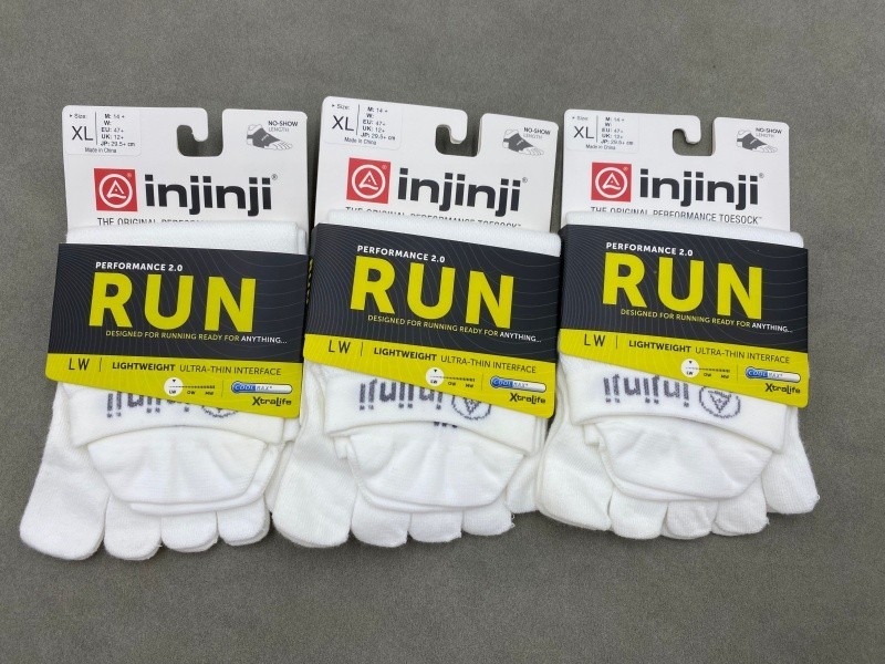 Injinji Men’s Size XL 3 Pack Pink LIGHTWEIGHT RUN Performance No Show Socks