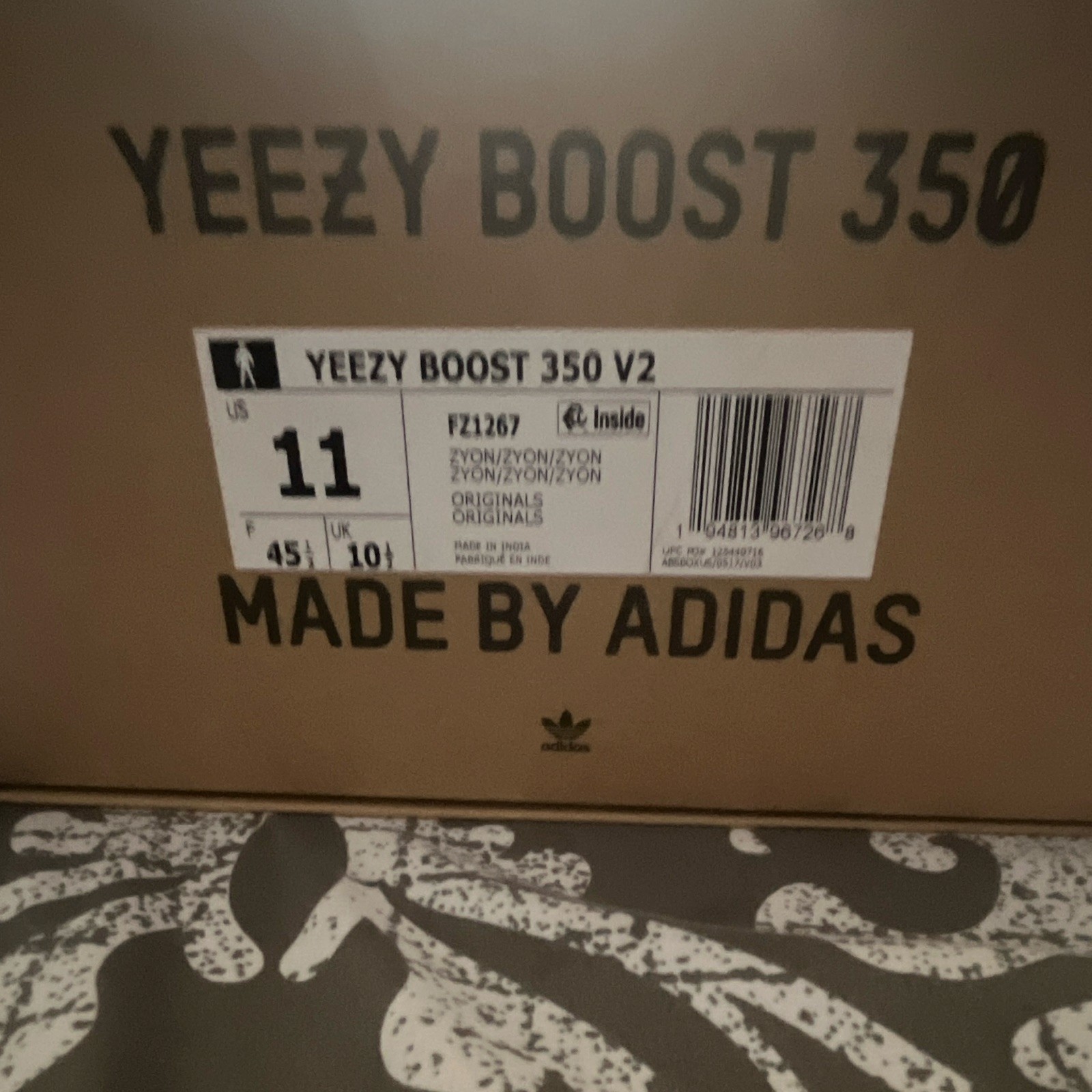 adidas Yeezy Boost 350 V2 Zyon FZ1267 Low Top Primeknit Gray/Black