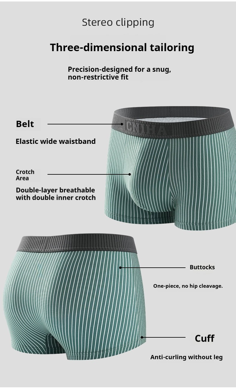4 PCS Men’s Underwear Soft Boxer Briefs Breathable Comfortable Trunks