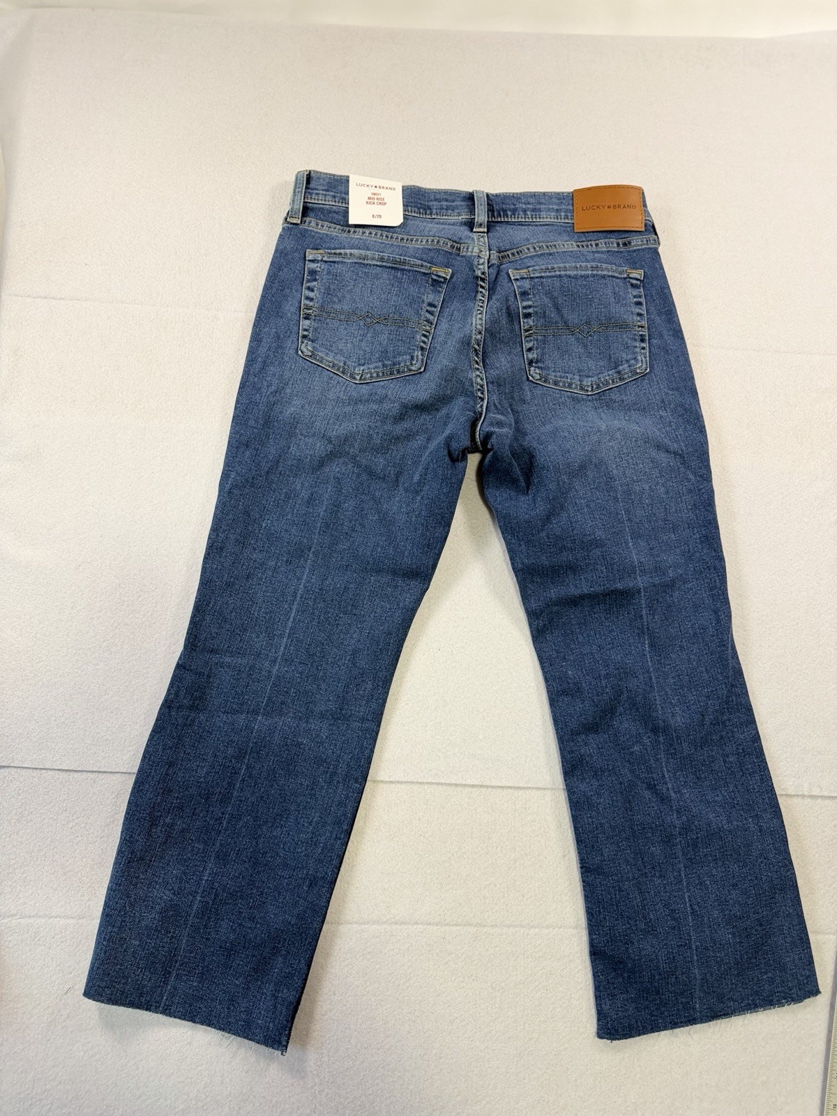 Lucky Brand Sweet Mid Rise Kick Crop Jeans Womens 8/29 Blue Medium Wash Denim