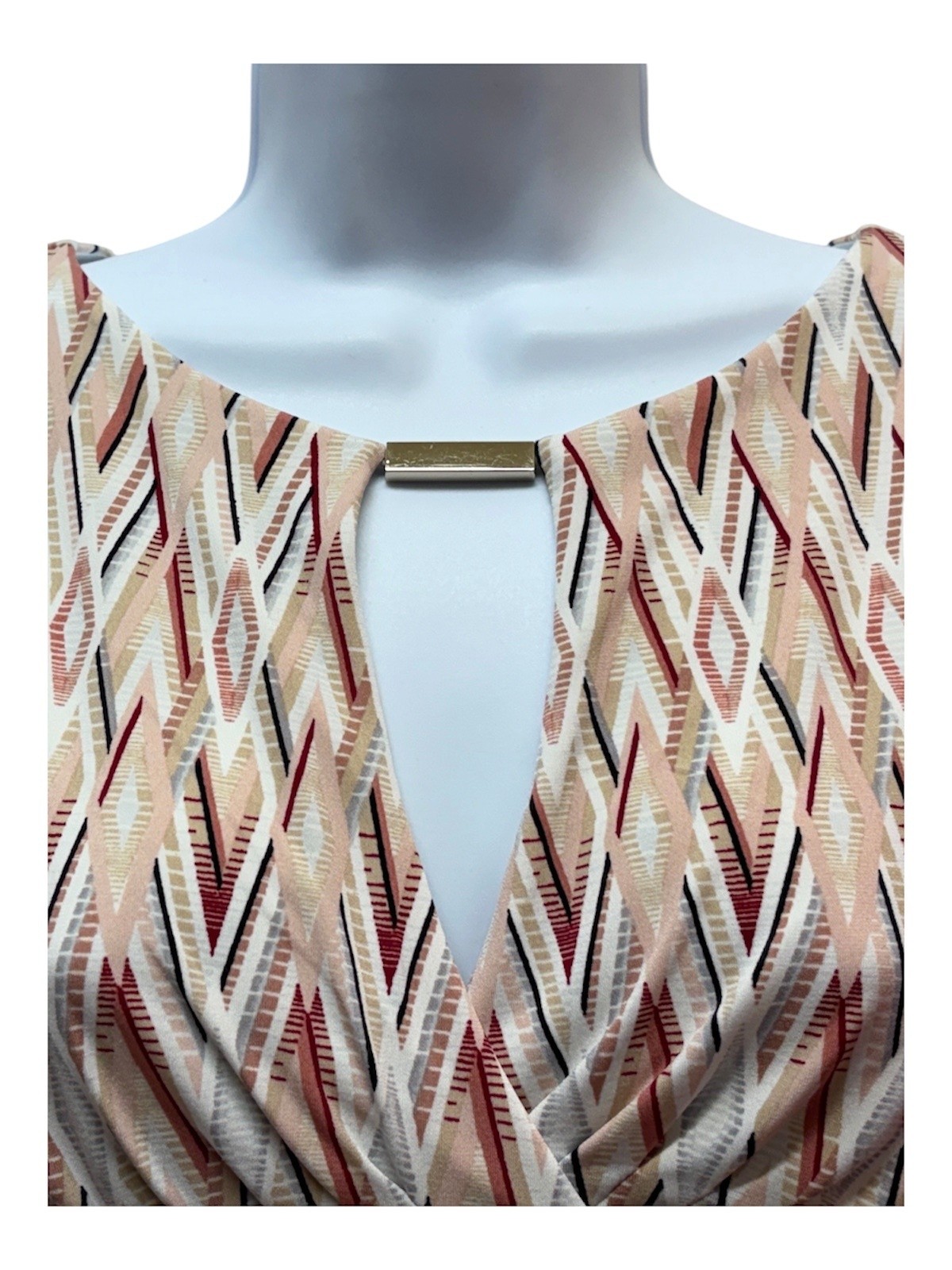 White House Black Market Sleeveless Tank Geometric Pattern in Warm Tones Size S