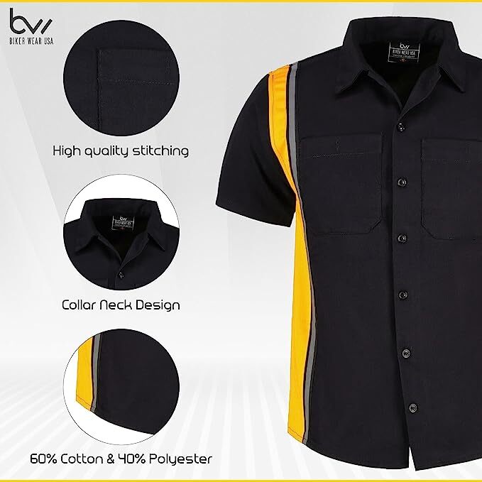 MEN’S WORK SHIRT-HEAVY DUTY MECHANICAL/INDUSTRIAL WITH REFLECTIVE SAFETY LINING