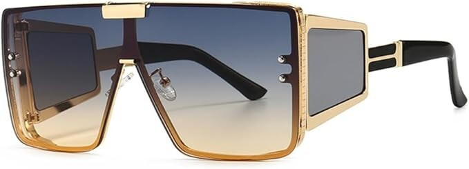 Sunglasses Dark Black Lens Men Hip Hop Cholo Square Gangster Stylish Outdoor New