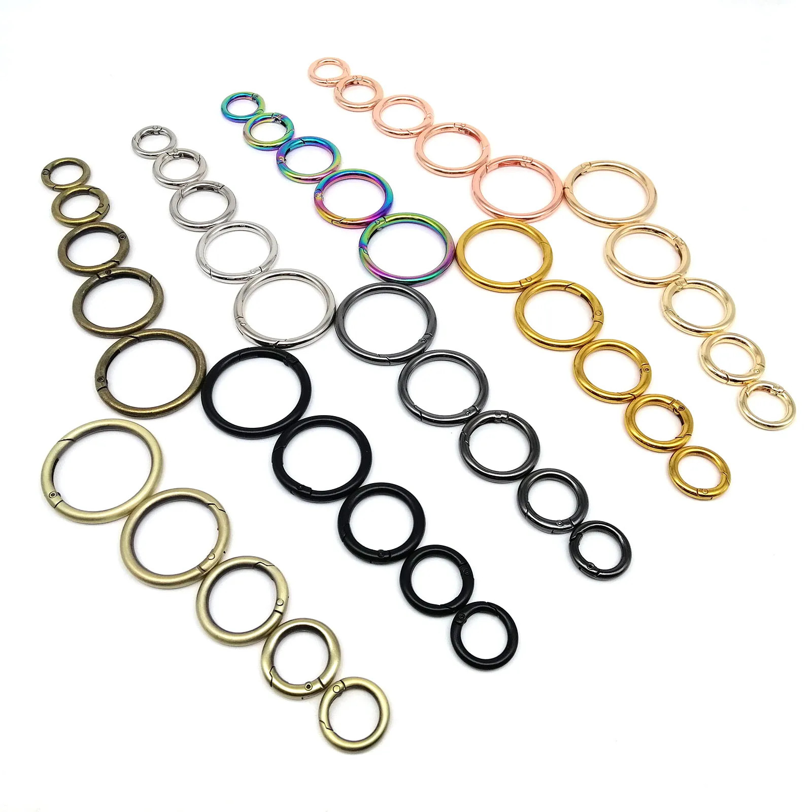Thick Metal Spring Gate O Ring Buckle Bag Strap Keyring Snap Clasp Leather DIY