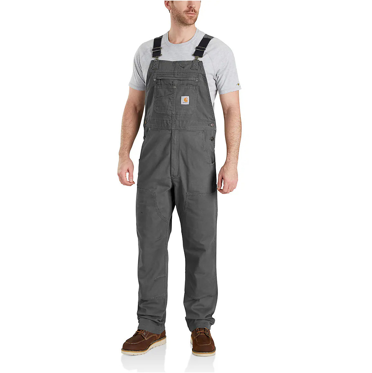 New Men Carhartt Rigby Bib Overall Gravel 🔥No Import Fees 🔥SALE DEAL