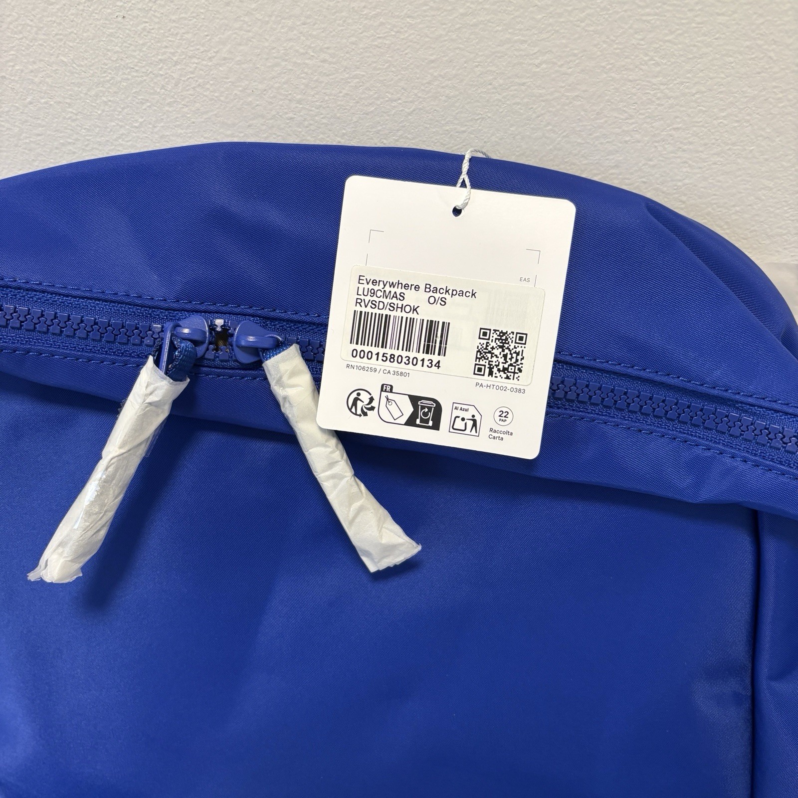 Lululemon Blue Everywhere Backpack 22L Tech Canvas Nylon Padded NEW