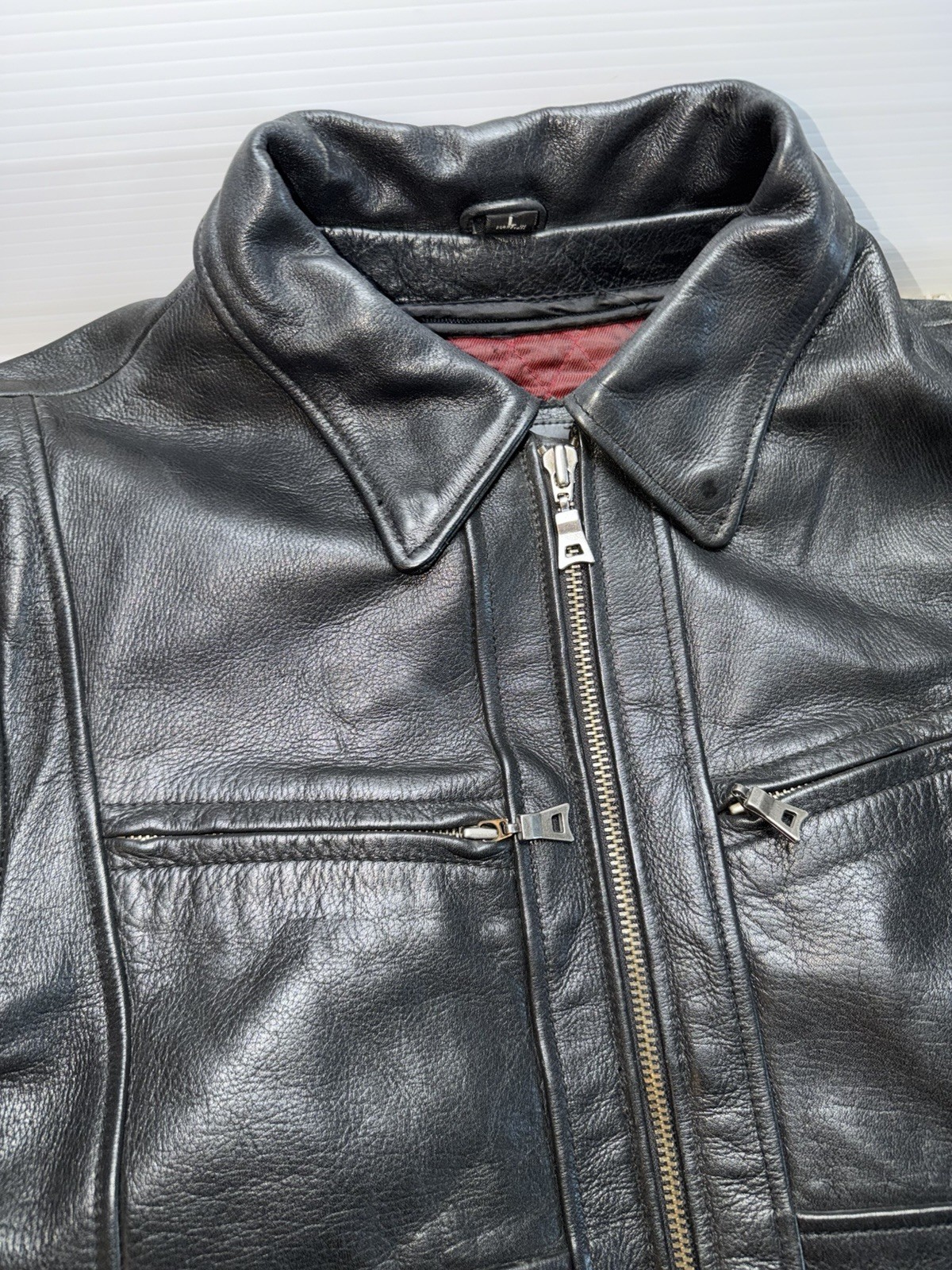 Flying Bikes Oakwood Leather Jacket Size L Black NY Chapter 3M Thinsulate