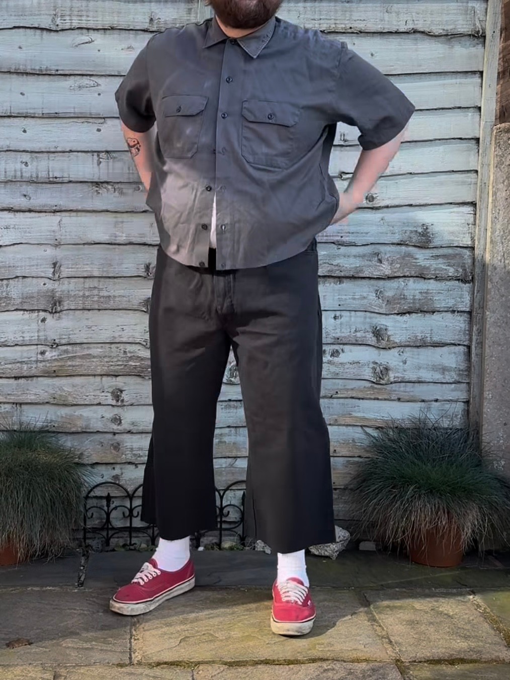 Cropped DICKIES Original 874 Black Work Pants 36×24 (Altered inseam length)