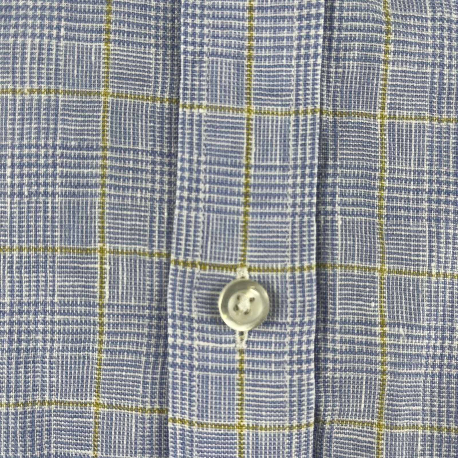Lands End Baird McNutt Irish Linen Button Up Shirt M Mens Tailored Fit 15 – 15.5