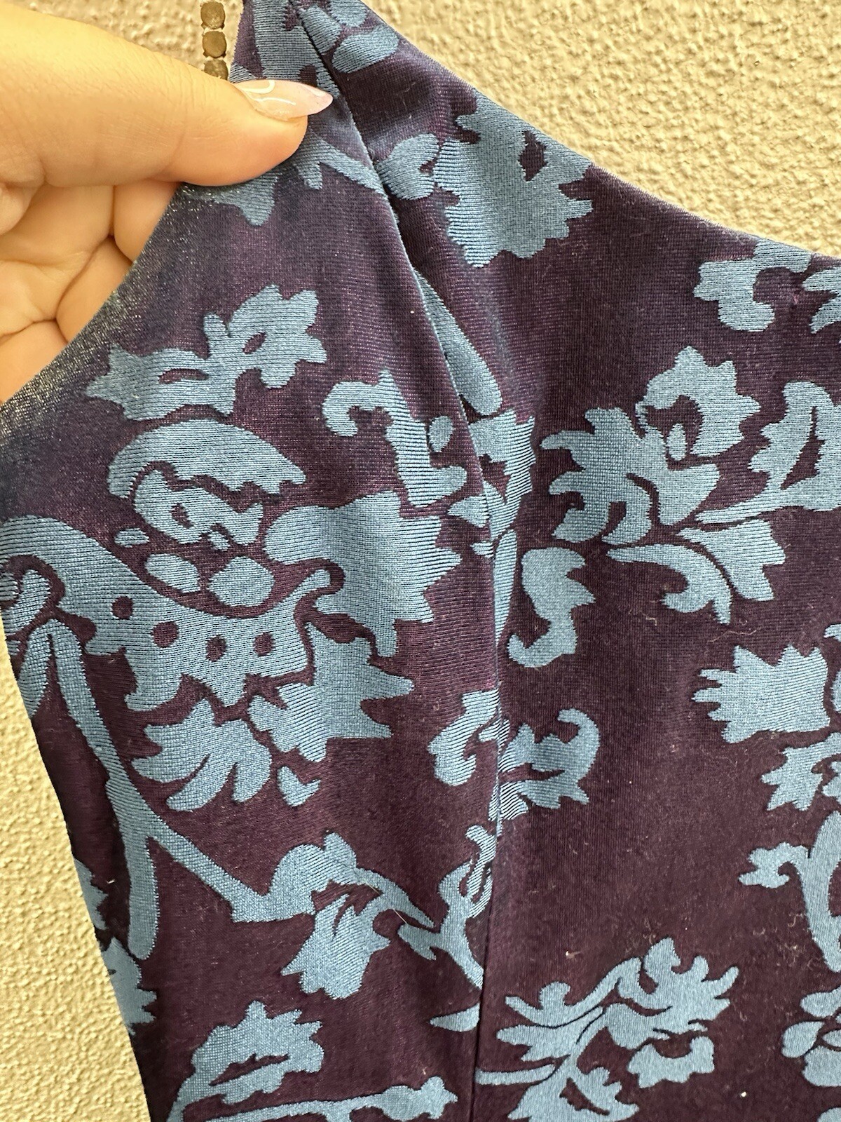Bari Jay Womens Dress Size 5-6 Blue Floral Gem Spaghetti Staps Maxi Vintage