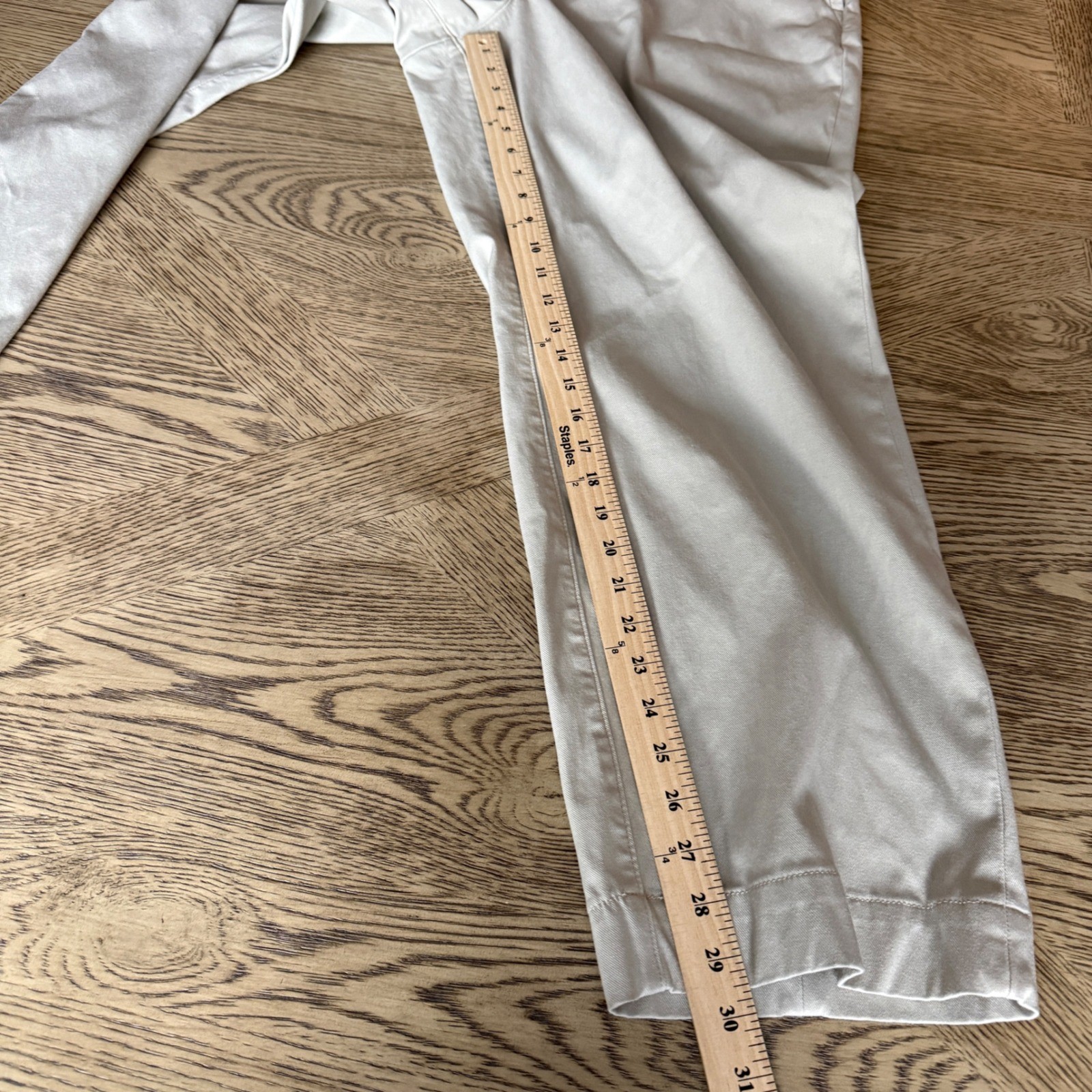 Spanx Stretch Twill Slim Straight Leg Pants Khaki Tan Beige 2X Tall 2T