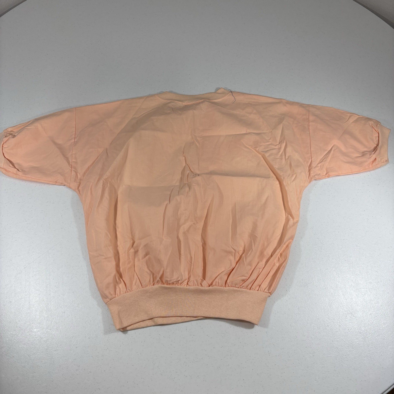 Vintage Quitman USA Peach Batwing Dolman Sleeve Sweatshirt L Made in USA 80s 90s