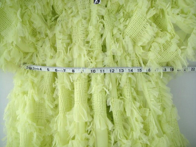 ASOS Edition Size 12 Apple Green Long V Neck Ruffle Pull Over Long Sleeve Dress