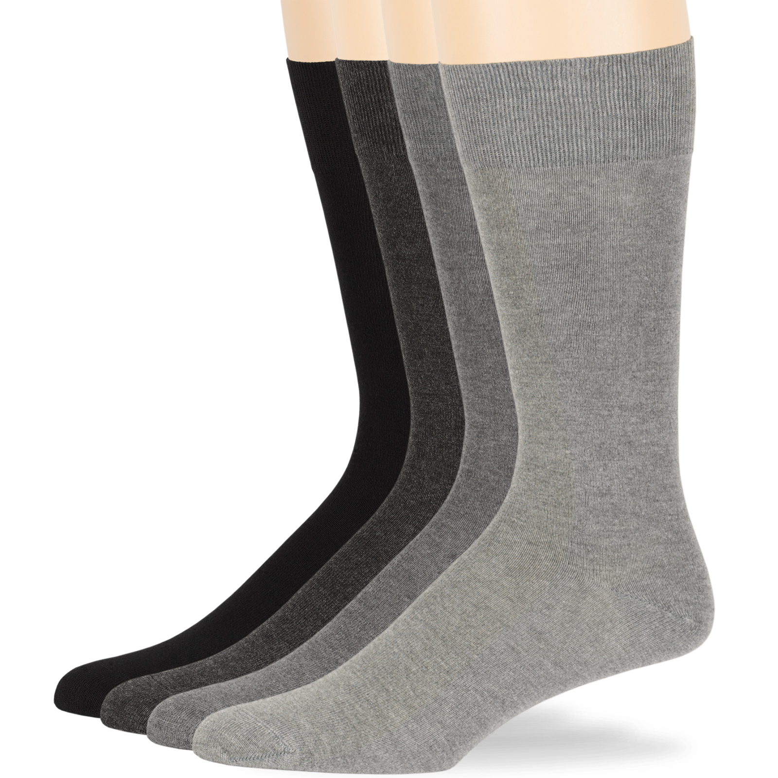 Men’s Bamboo 4 Pack Dress Socks XL-L Assorted Black Grey Navy Brown Beige Khaki