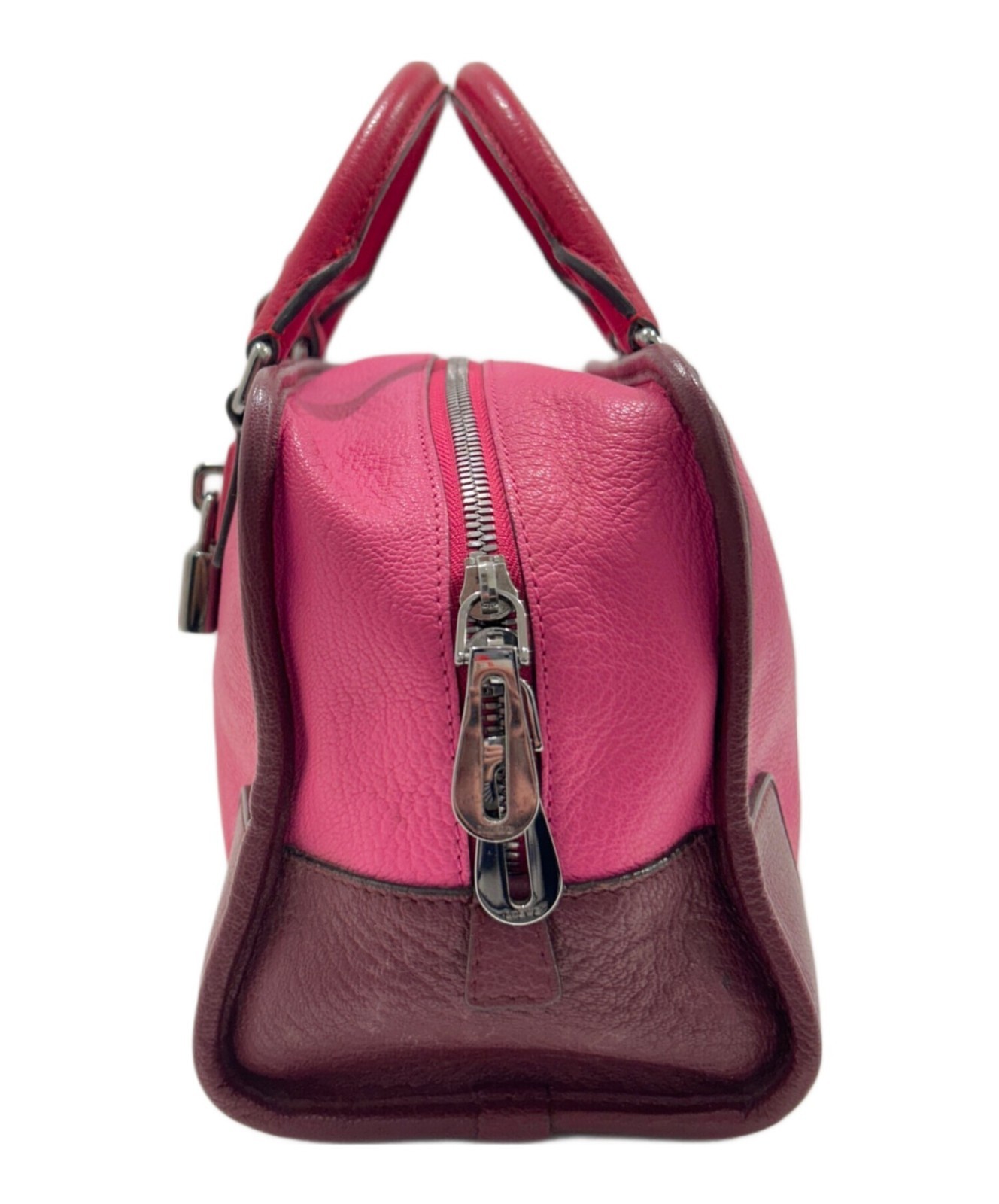 Loewe Amazona 28 Anagram Boston Handbag Leather bag Pink Silver Hardware 11.4in