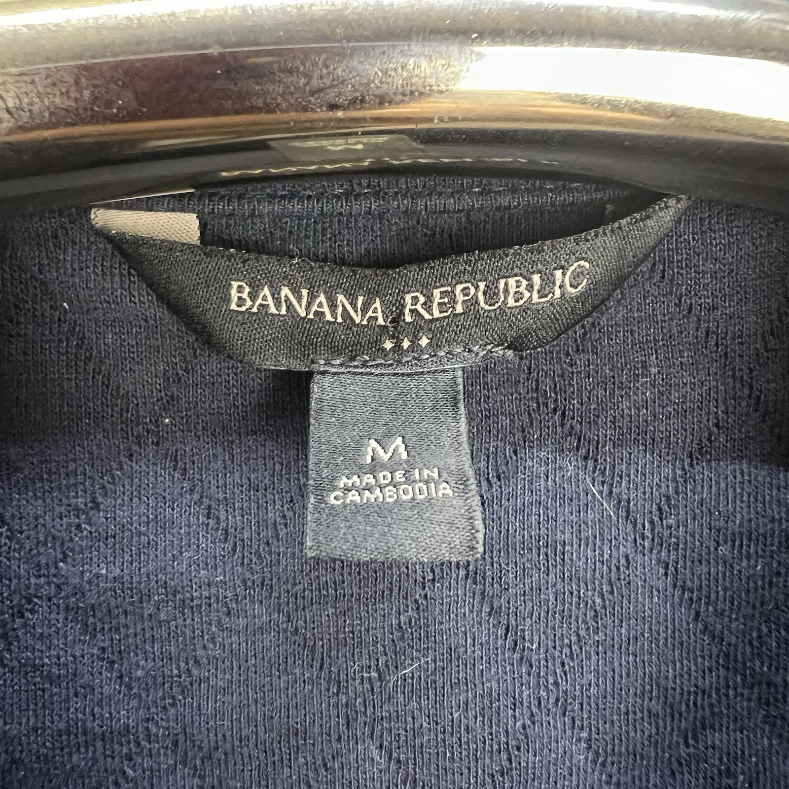 Banana Republic Womens Medium Moto Zip Jacket Asymmetrical Zip Navy Blue Cotton