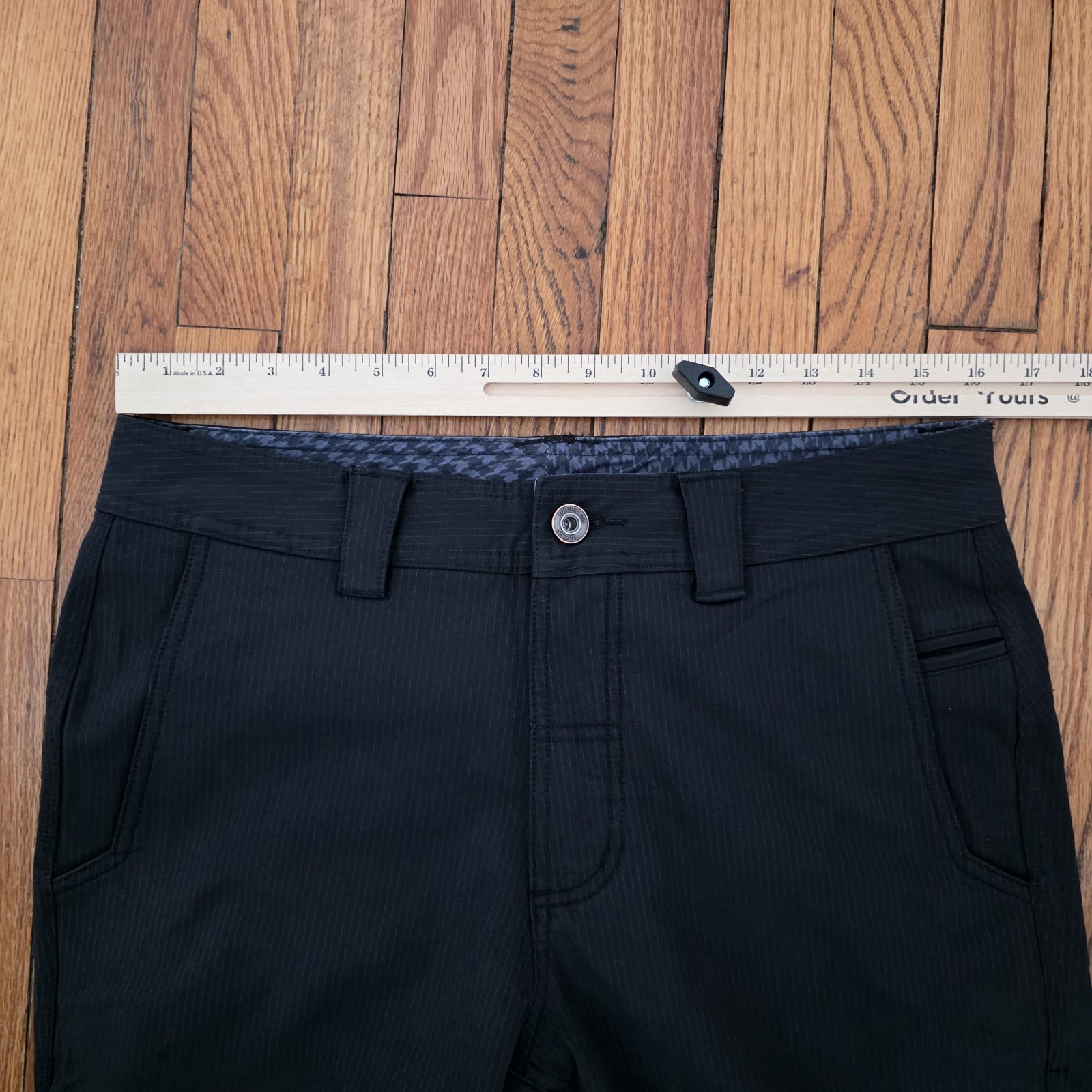 Lululemon Pants Mens Size 32 Black Pinstripe Slate Work To Play Performance Gym