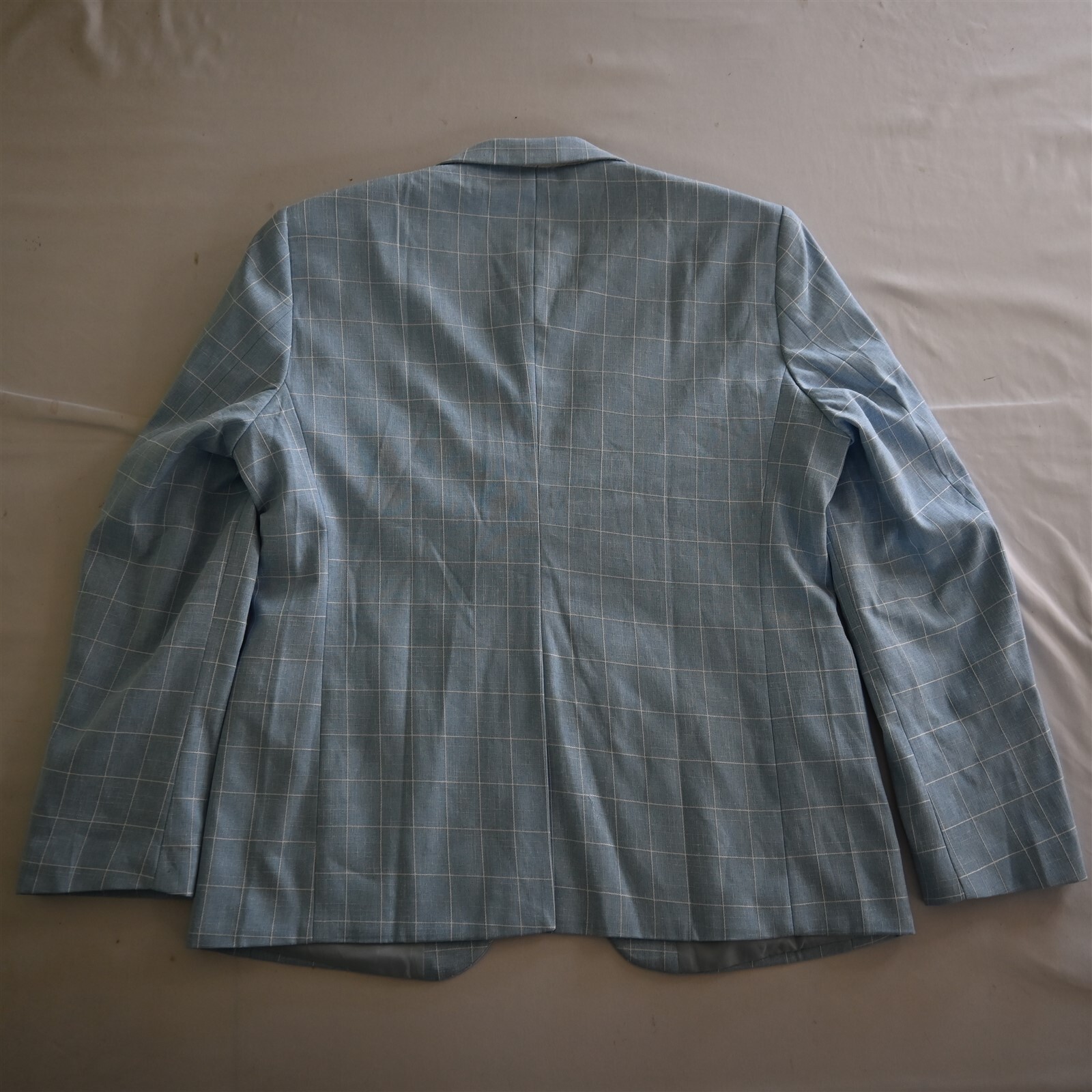NEW Coofandy Large Blue Windowpane Mens Blazer Sport Coat Suit Jacket