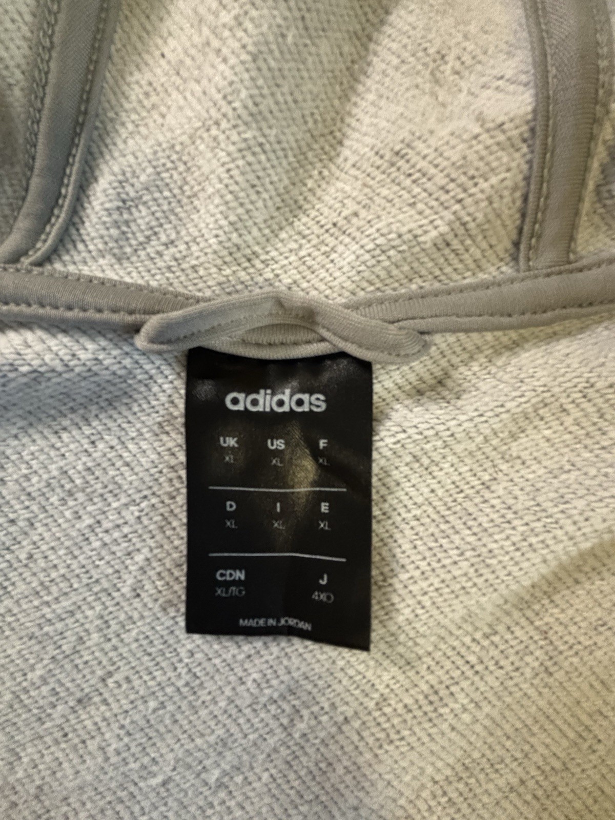 adidas men Essentials French Terry 3-Stripes Full-Zip Hoodie Grey Size XL