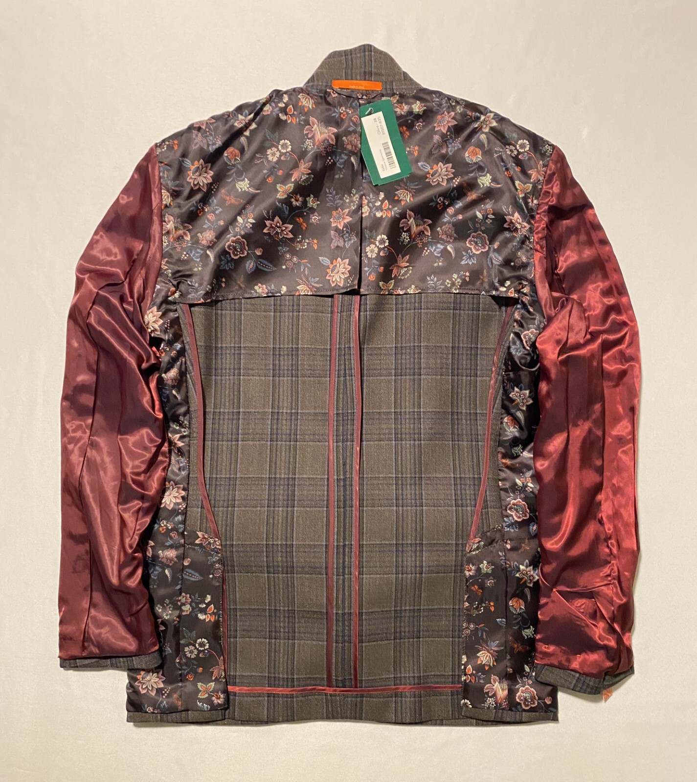 NWT Tallia Vocca Slim Halflined Plaid Men’s Sportcoat Jacket 100% Wool Size 38R
