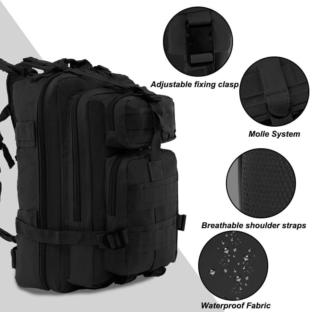 Military Tactical Army Backpack Rucksack Camping Hiking Trekking Outdoor Bag 30L