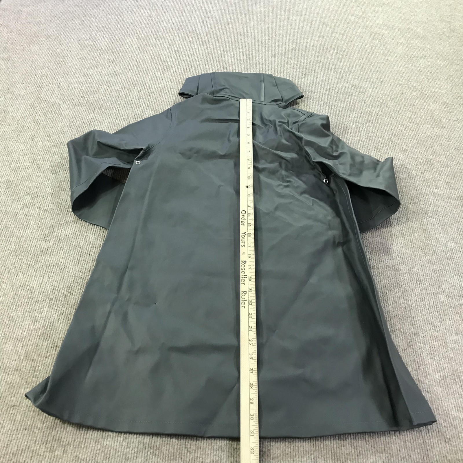 Stutterheim Mosebacke Rain Coat Womens XXXS Charcoal Gray Hooded Waterproof
