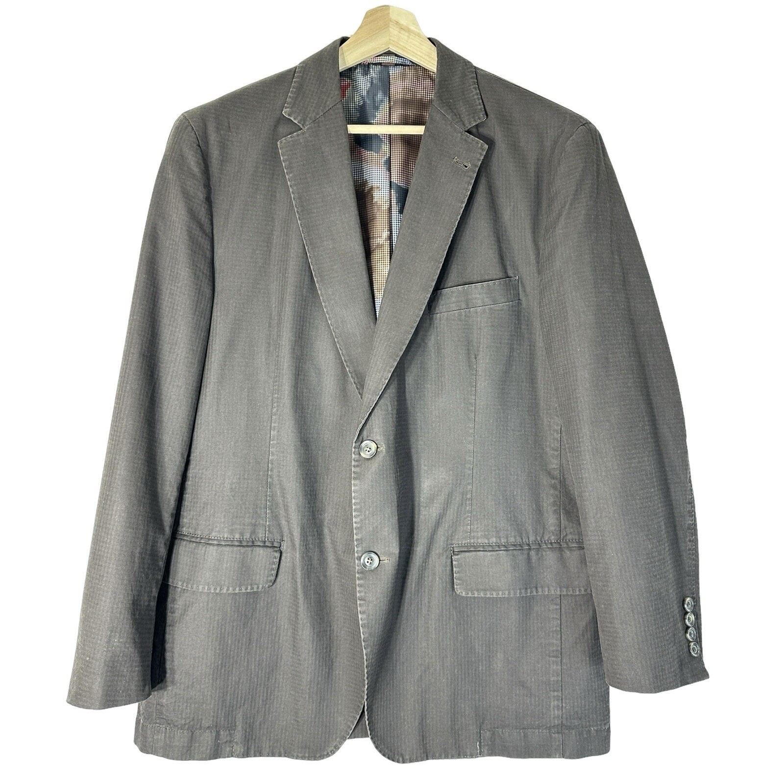 Kroon Mens Sport Coach Blazer Jacket Taylor Wash Size 44 R 100% Cotton KF112W