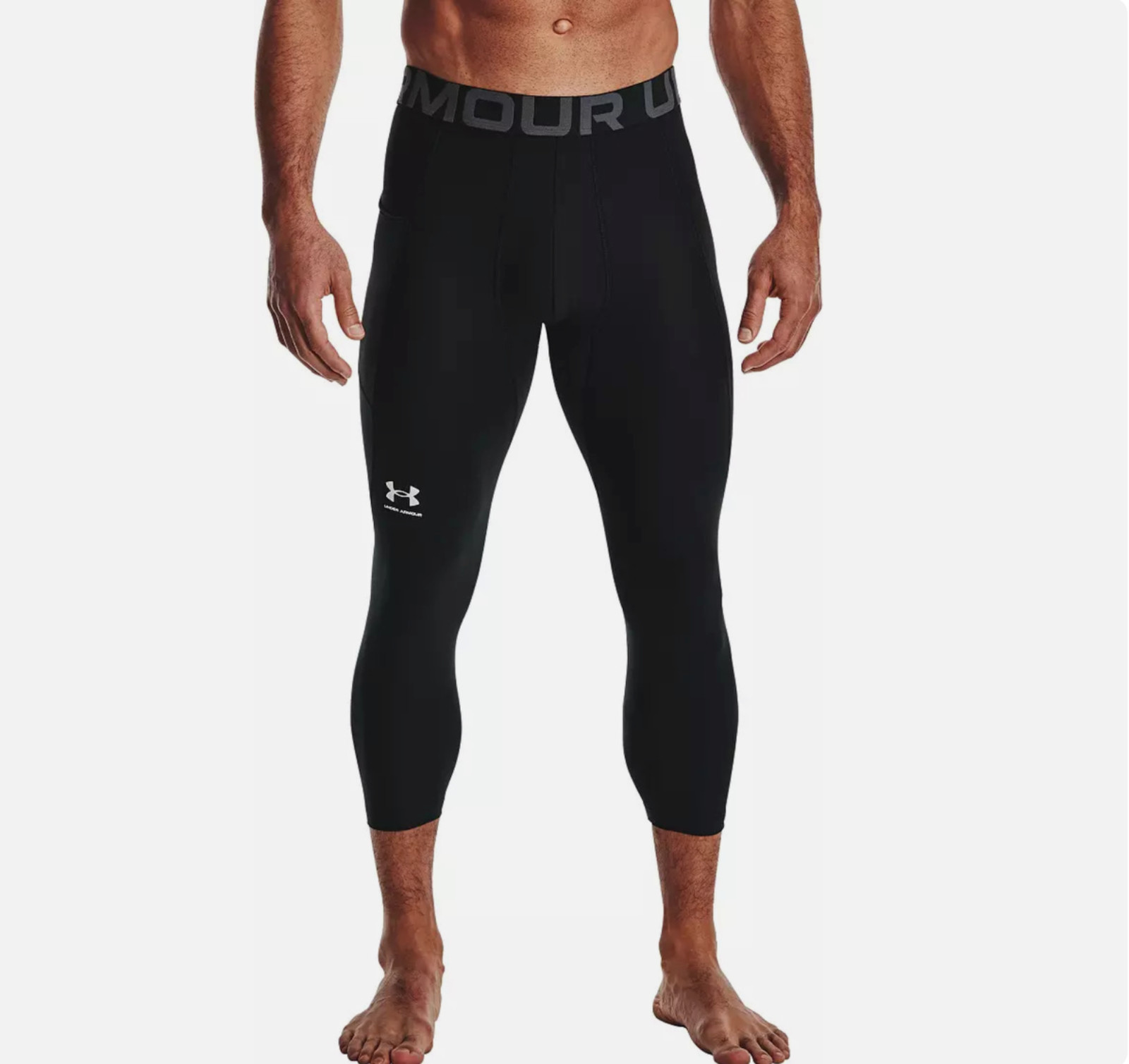 Under Armour Men’s HeatGear Armour 3/4 Leggings, Black Free Shipping