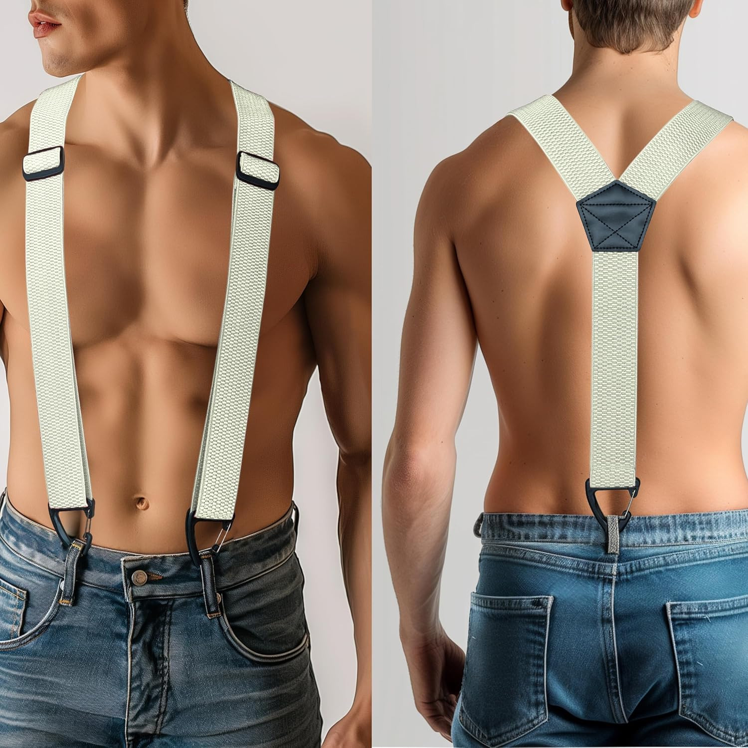 JEMYGINS Hidden Suspenders for Men under Clothes with 3 Snap Loop (1.48″ Wide)