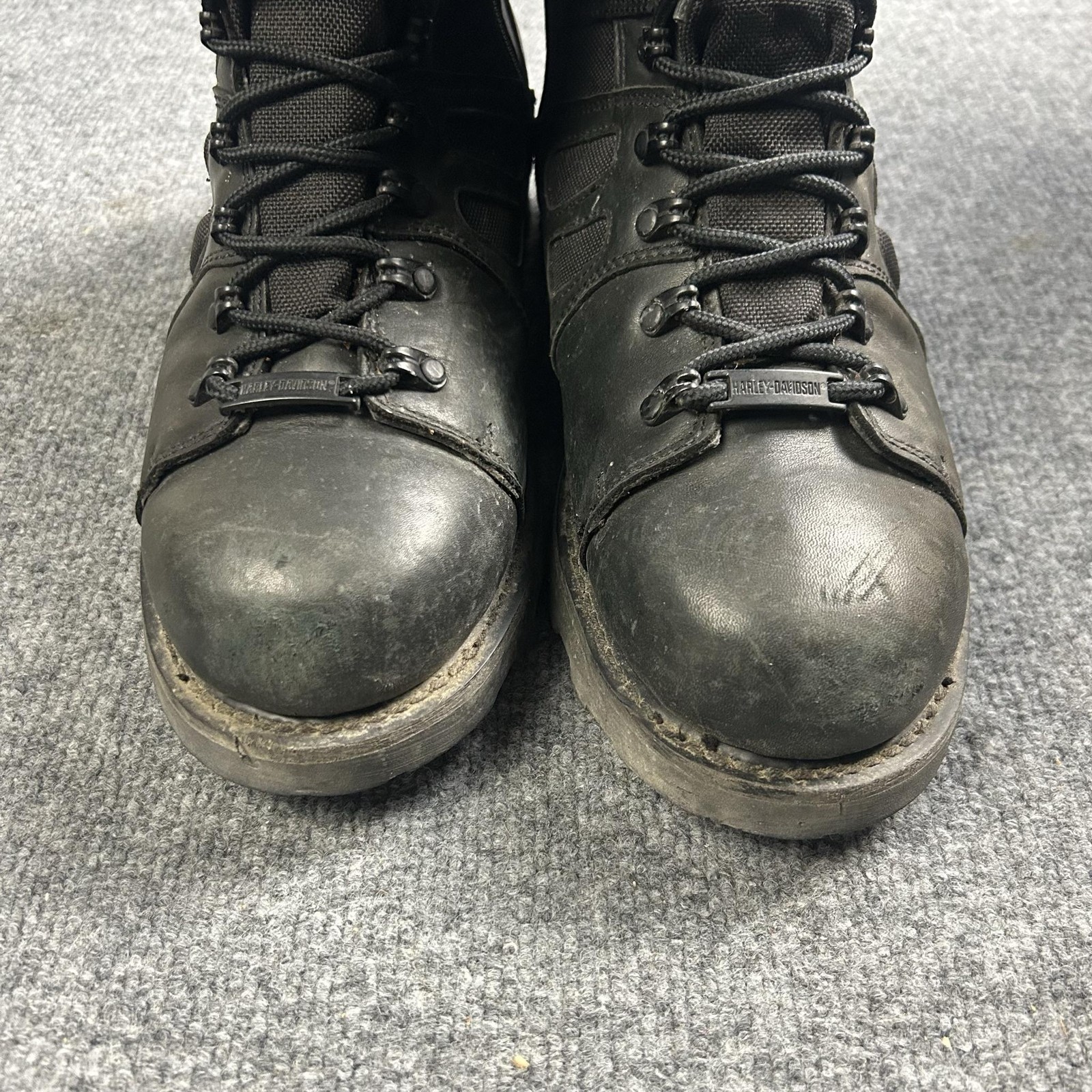 Harley Davidson FXRG Boots Mens Size 11 Black Leather Waterproof Lace Up Zip